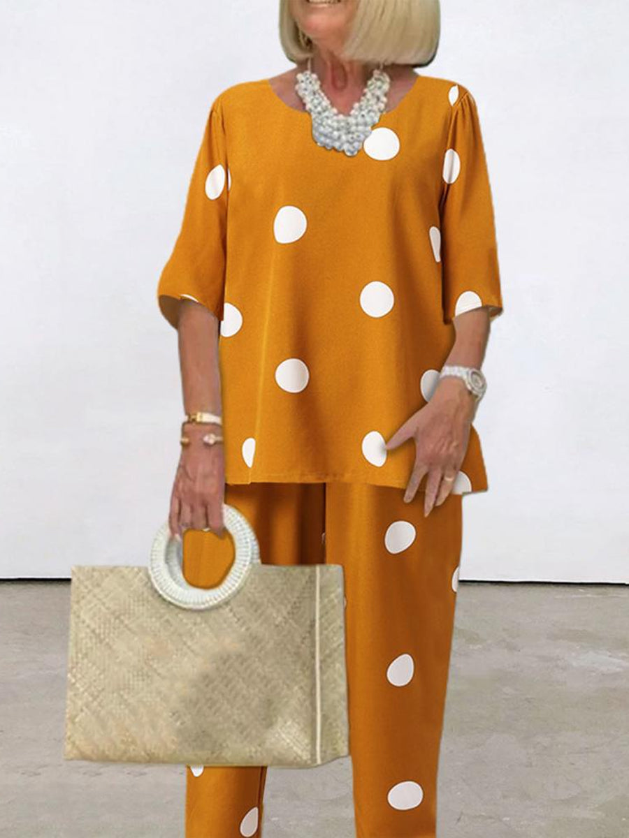 Casual Stippenprint Twee-delige set