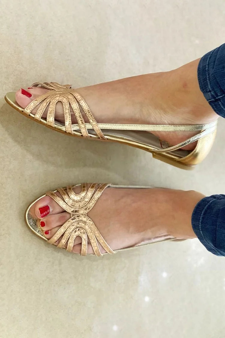 Éléonore | Gouden sandalen 'Zomerlicht'