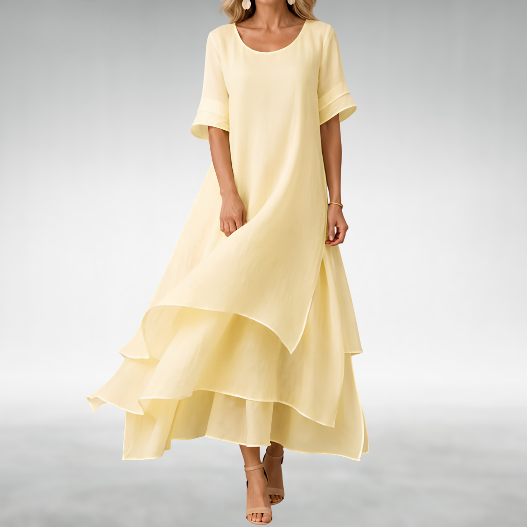 Natasha™ | Soepelvallende maxi-jurk