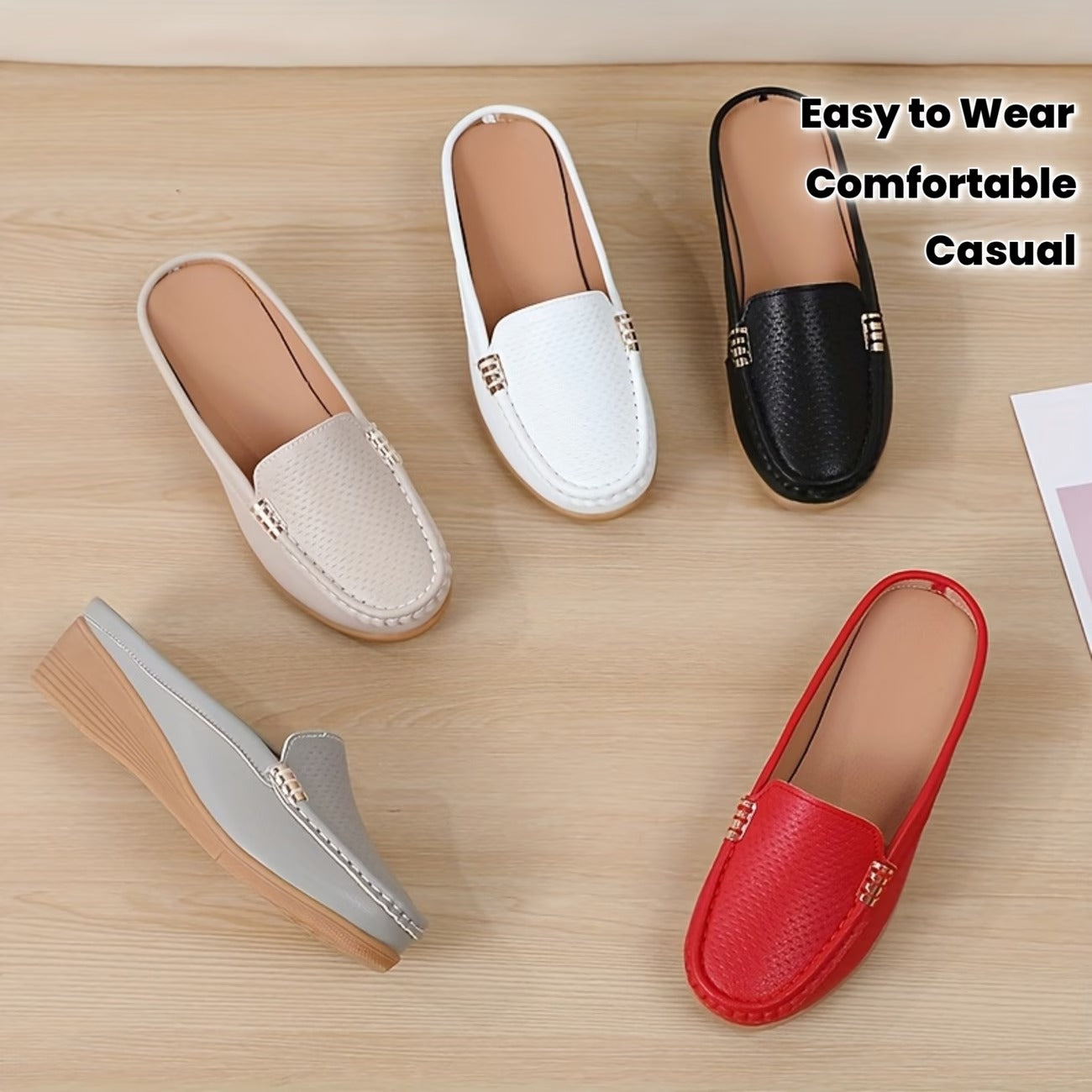 Alisha - Slip-on, lightweight, leather, everyday, orthopedic moccasins
