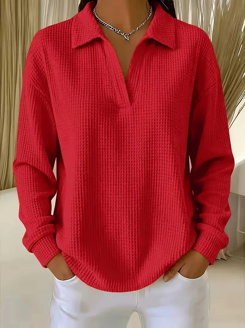 Lumi™ | Casual dames-sweatshirt met wafelpatroon voor de herfst en winter