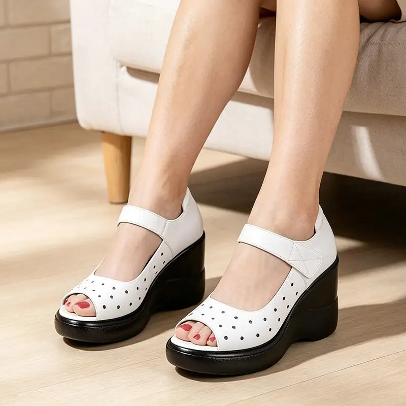 Barbara - Orthopedic Sandals with a platform and wedge heel