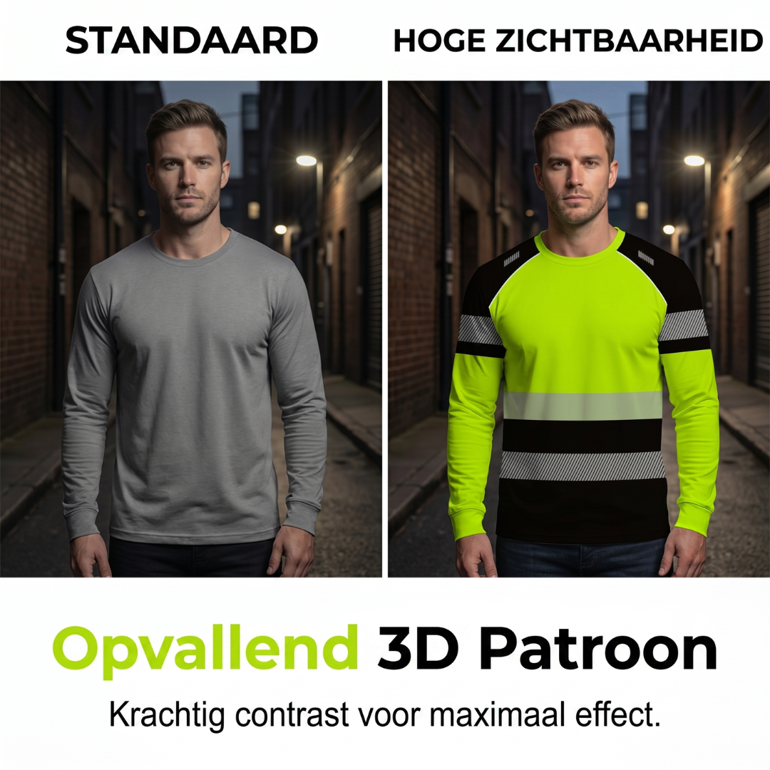 Edo | Sportieve heren-longsleeve – vochtafvoerend, met subtiele print, voor actieve dagen