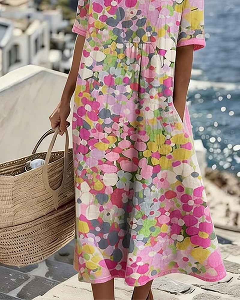 Jurk met print, losvallend model