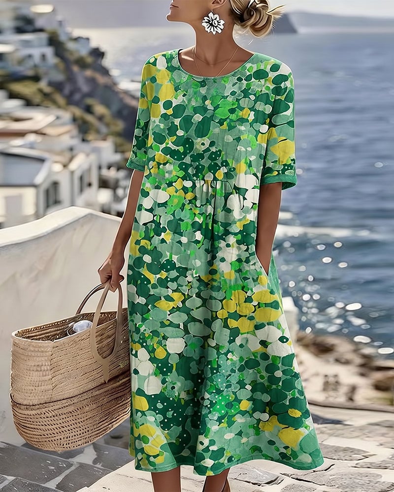 Jurk met print, losvallend model