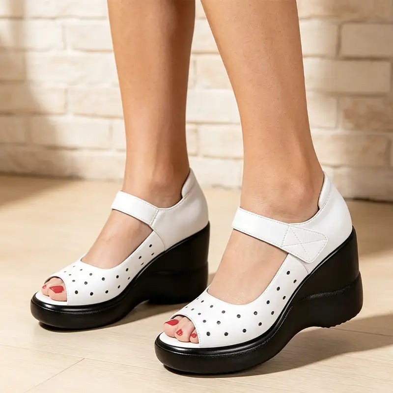 Barbara - Orthopedic Sandals with a platform and wedge heel