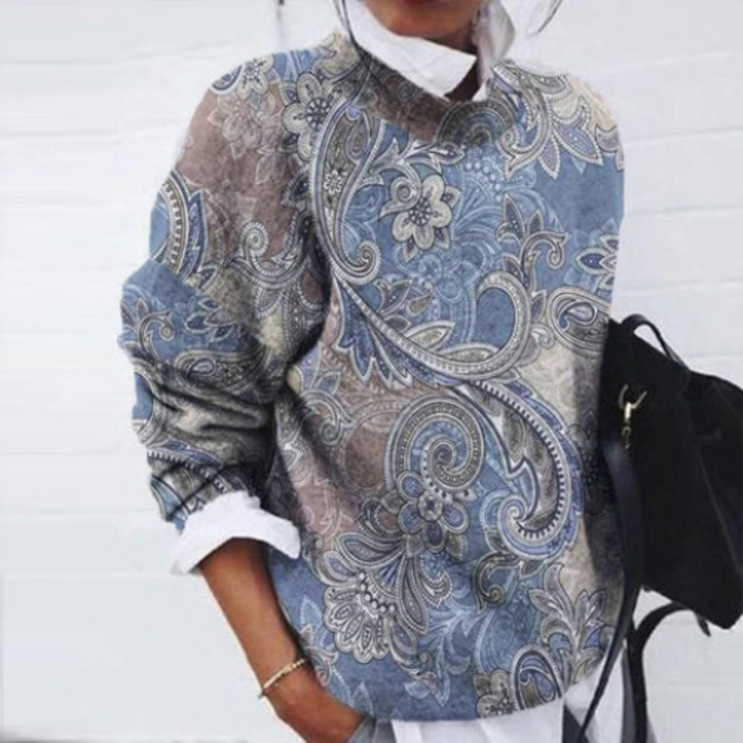 Casual Warme Damestrui met Bloemenprint