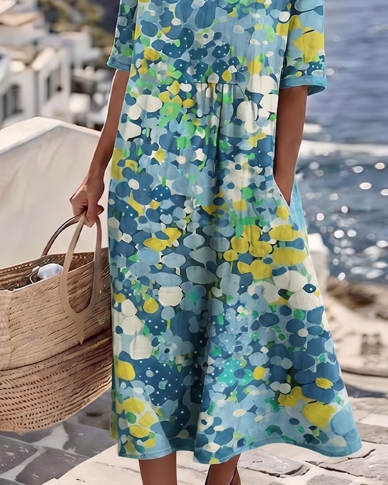 Jurk met print, losvallend model