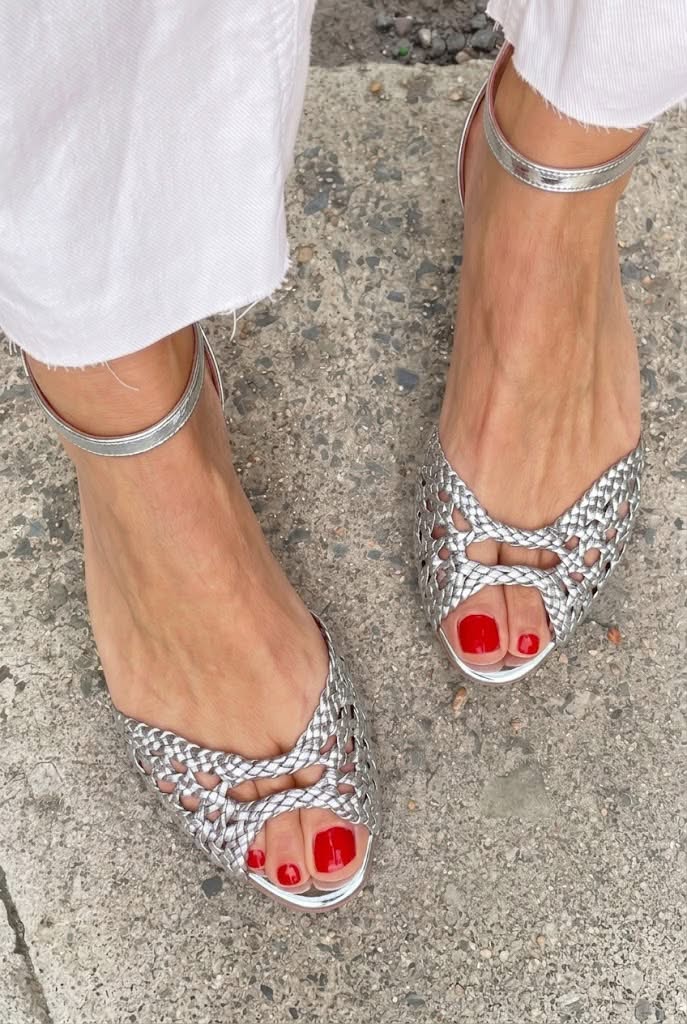 Isadora | Goudkleurige gevlochten sandalen