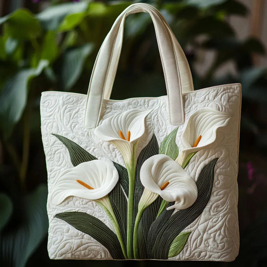 Handmade Quilted White Shell Bag