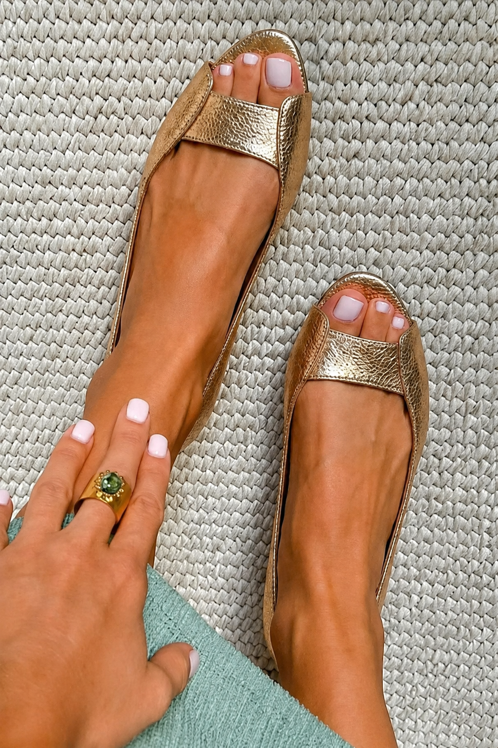 Adelina | Comfortabele, chique gouden sandalen