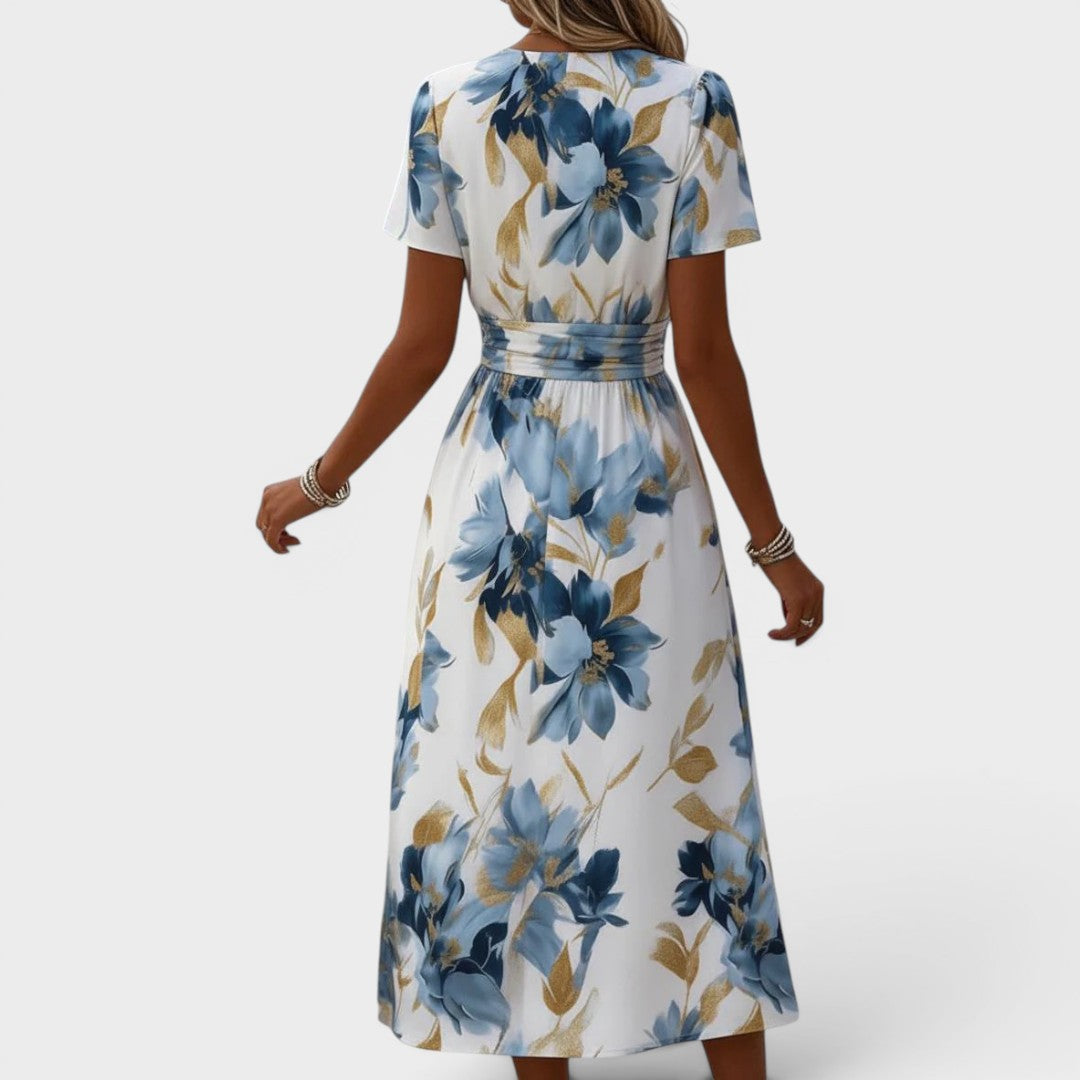Denise™ | Midilange wikkeljurk met bloemenprint