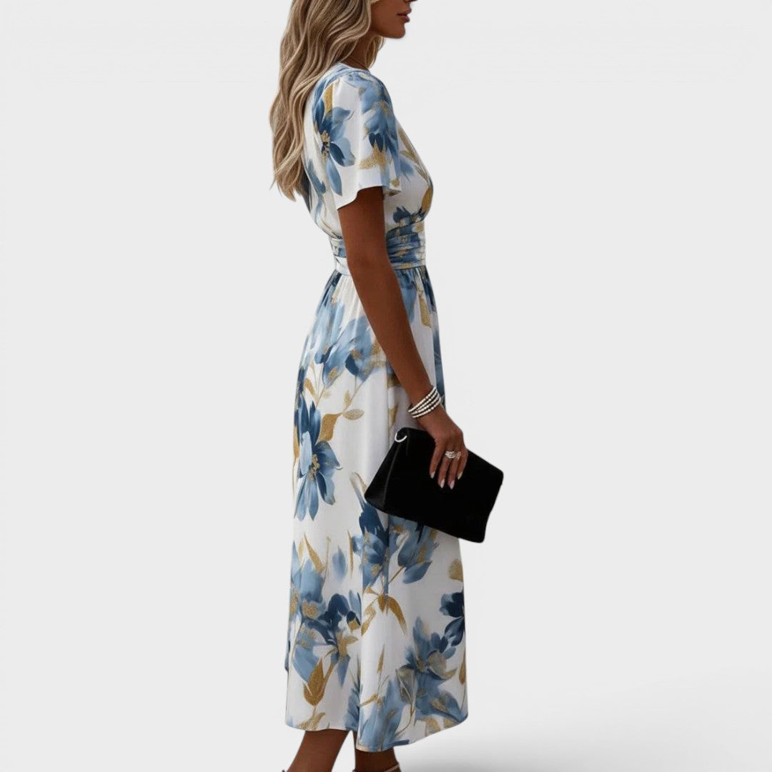 Denise™ | Midilange wikkeljurk met bloemenprint