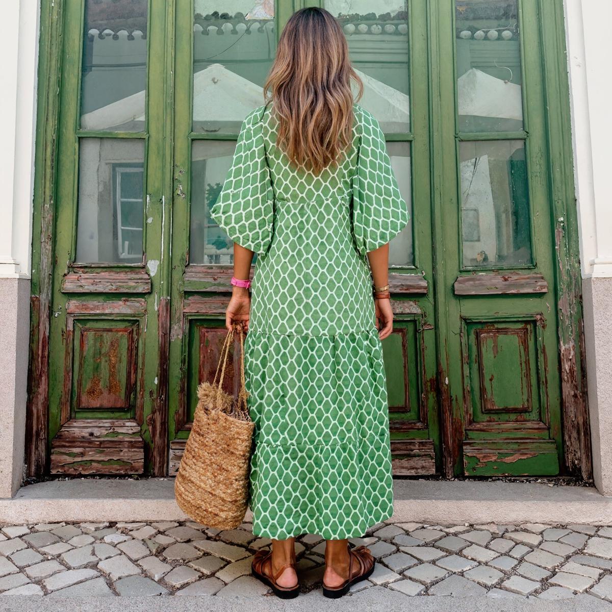 Bohemian Beauty Green Maxi Dress