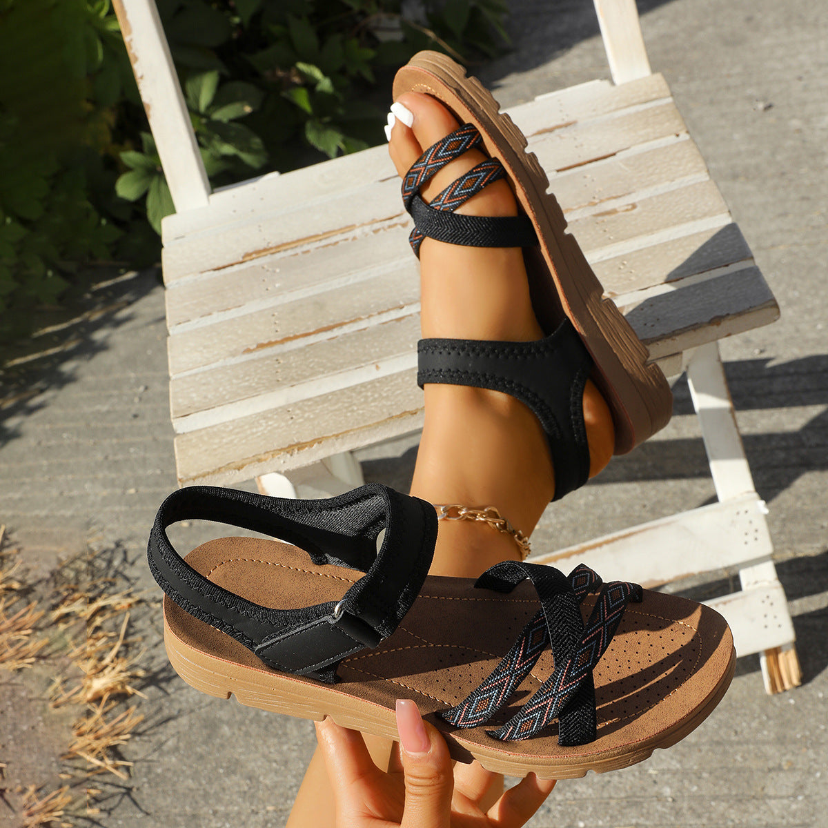 Ines™ | Orthopedische sandalen met dikke plateauzool en bandjes