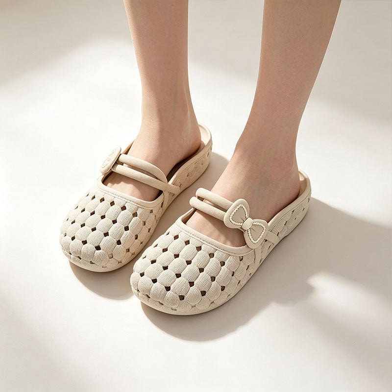 Norene™ | Ademende orthopedische sandalen met opengewerkte strikversiering