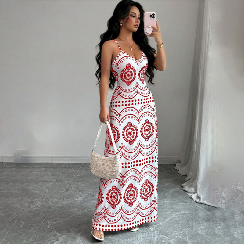Aris™ | Retro jurkje met geometrische print en slanke pasvorm