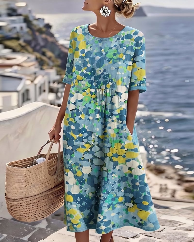 Jurk met print, losvallend model
