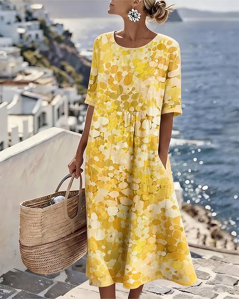Jurk met print, losvallend model