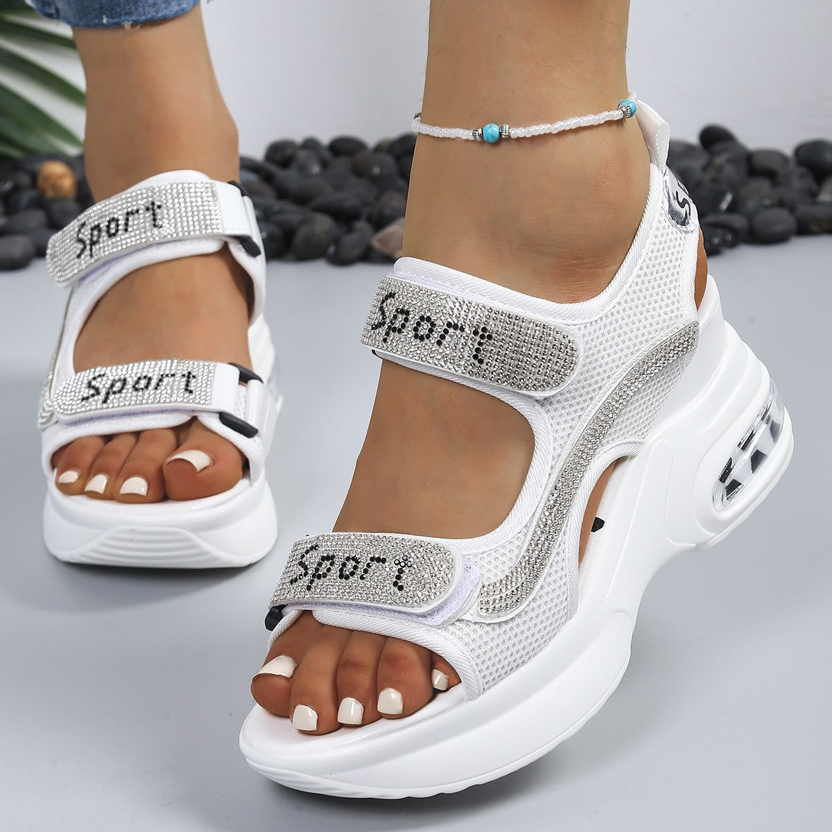 Eva - Stylish orthopedic platform sandals with crystals