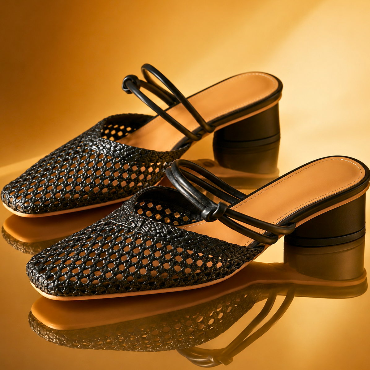 Fenna™ | Mules met geweven riem van wilgenhout
