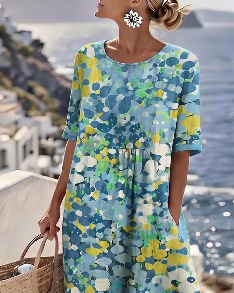Jurk met print, losvallend model