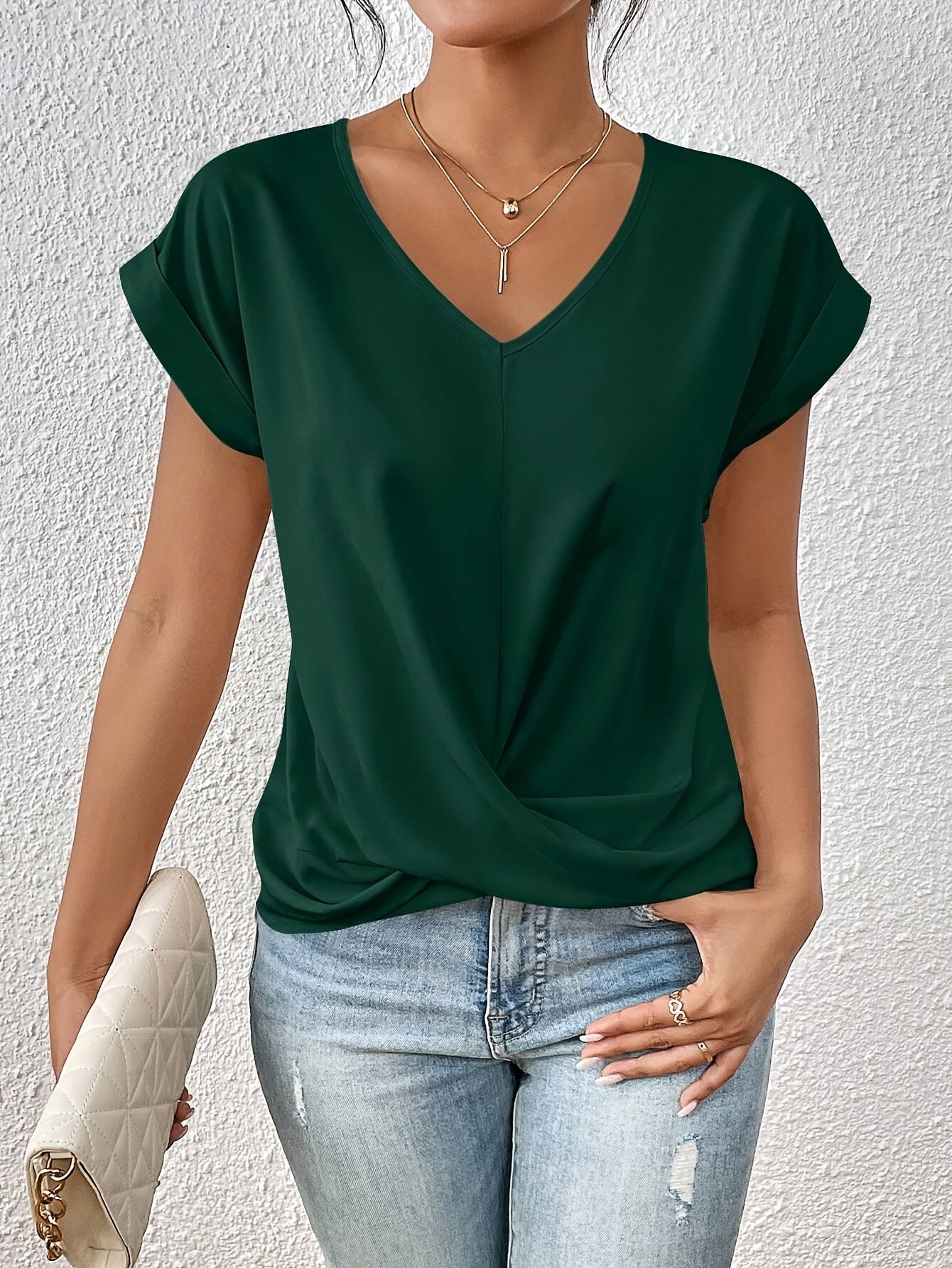 Cleo™ | Casual T-shirt met sweetheart halslijn