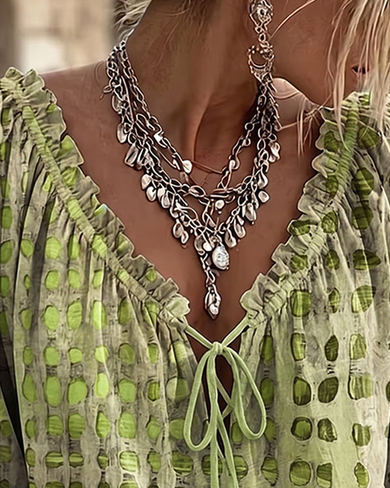 Cornelia | Blouse met stippen en veters