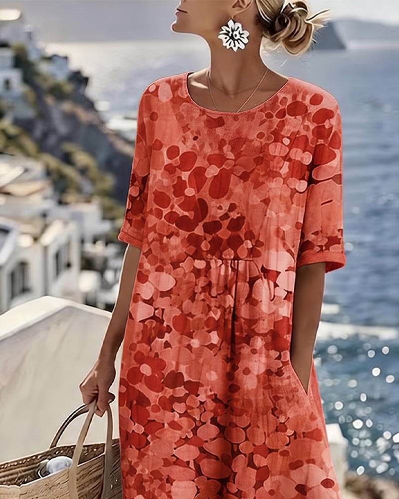 Jurk met print, losvallend model