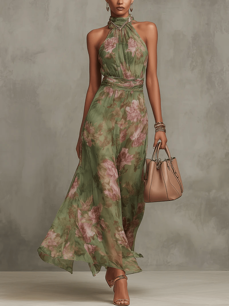 Evelien | Elegante maxi-jurk met bloemenprint