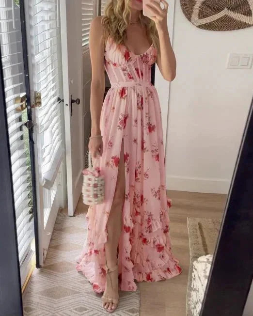 Floréa™ | Midi Jurk met Bloemenprint