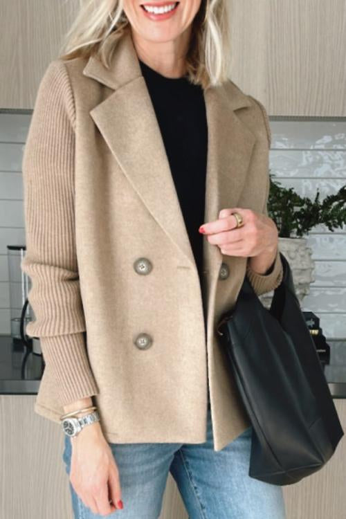 Chique Blazer met Gebreide Mouwen