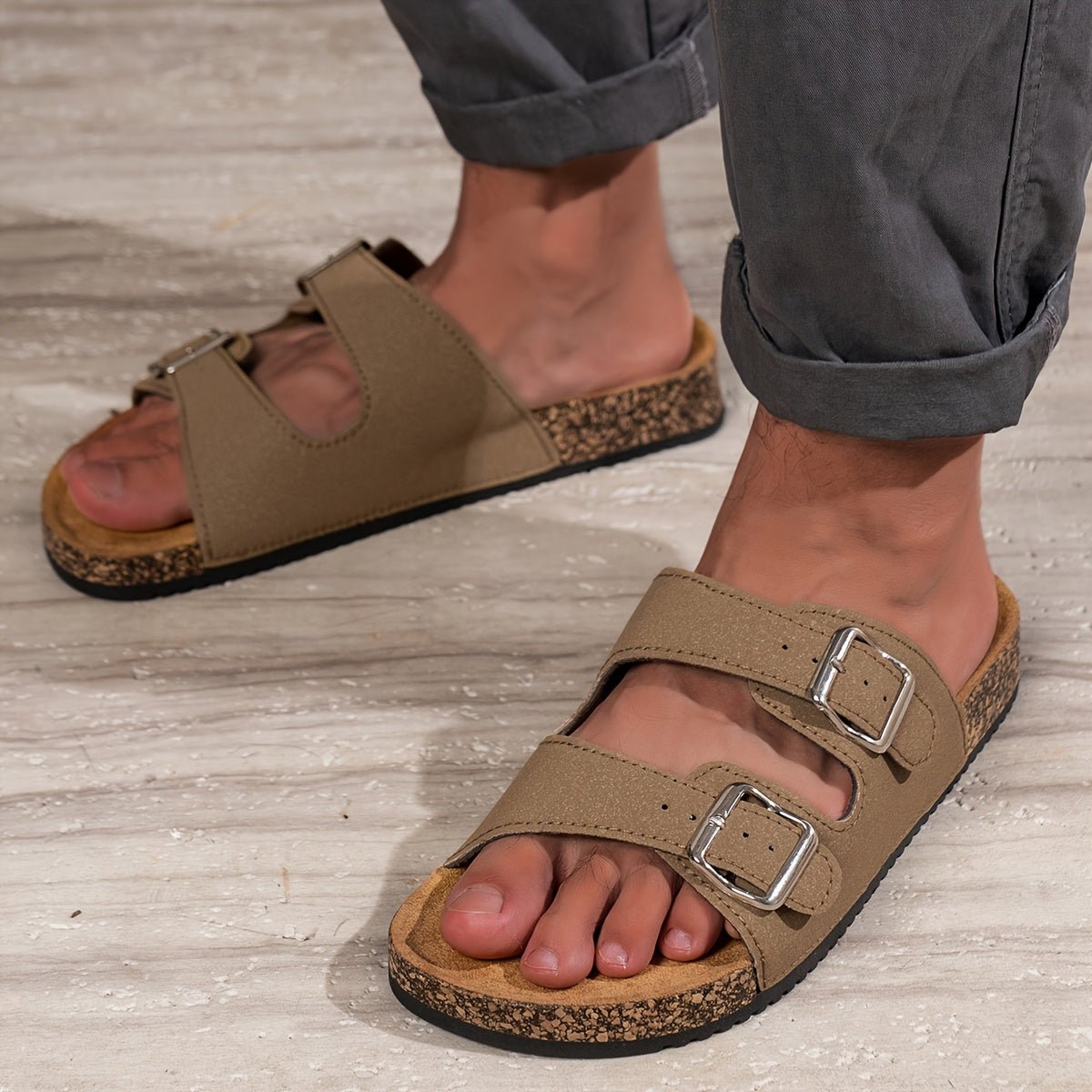 Nicolas Verstelbare Heren Sandalen met Antislipzool