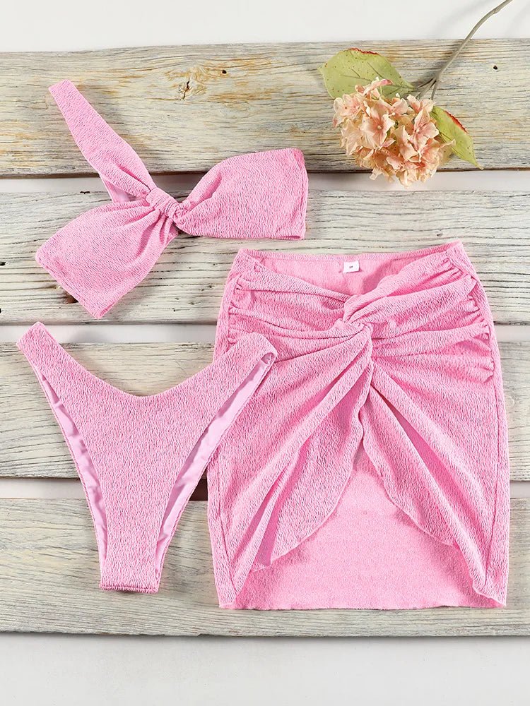 One Shoulder Bikini Set met Cover Up