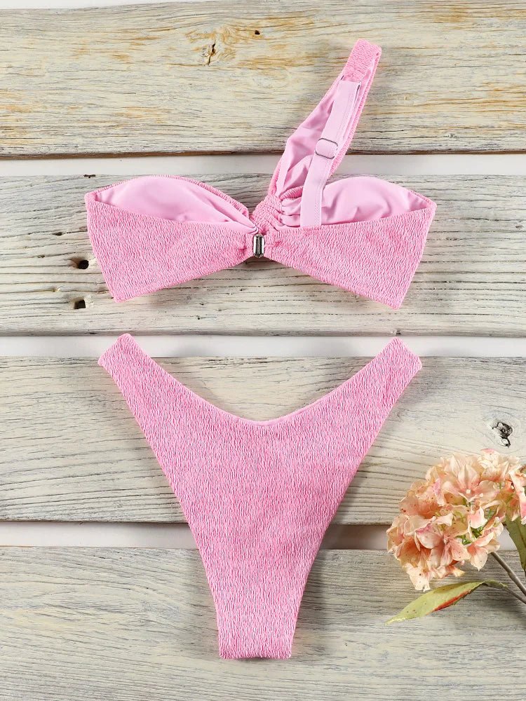 One Shoulder Bikini Set met Cover Up