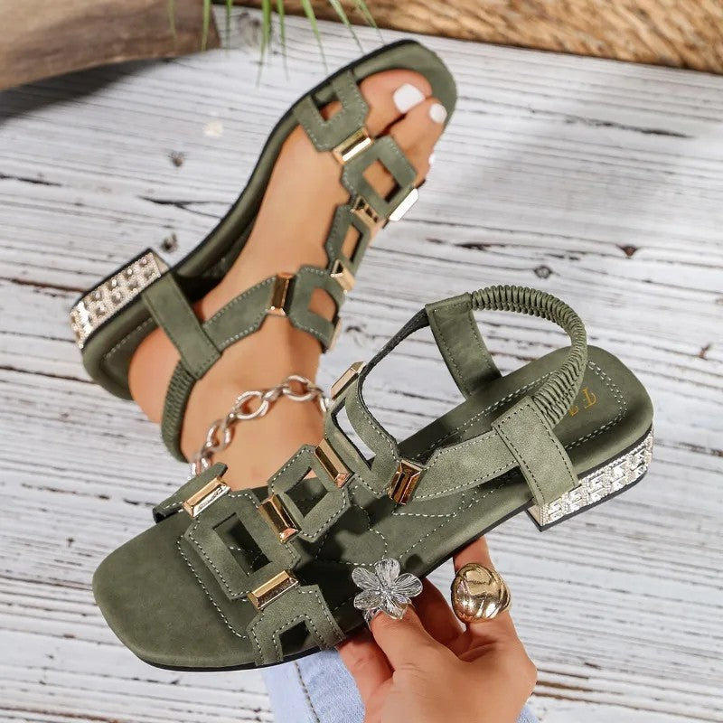 Odette | Sandalen met kristallen hak