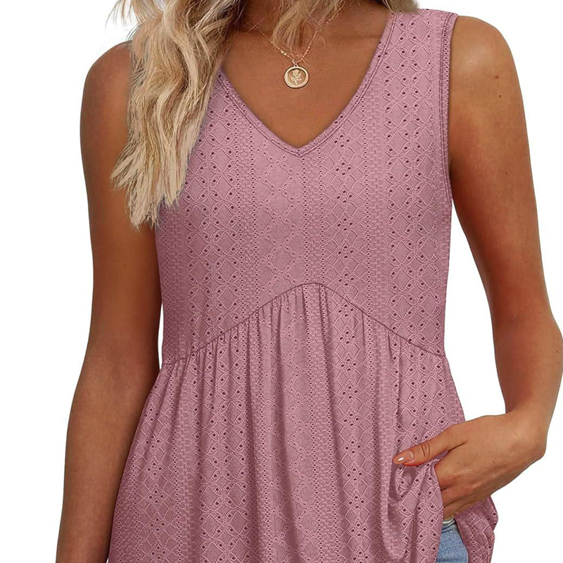 Anna | Casual mouwloze top voor dames met V-hals, volant en bloemenprint