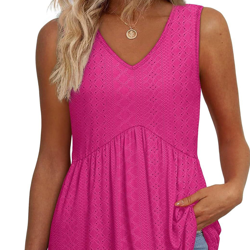 Anna | Casual mouwloze top voor dames met V-hals, volant en bloemenprint