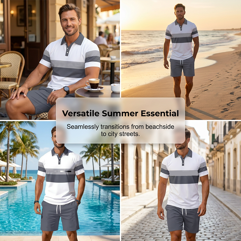 Laurens | 2-delige set met overhemd en korte broek voor heren – comfortabel, ademend en veelzijdig voor de zomer, vrije tijd en reizen