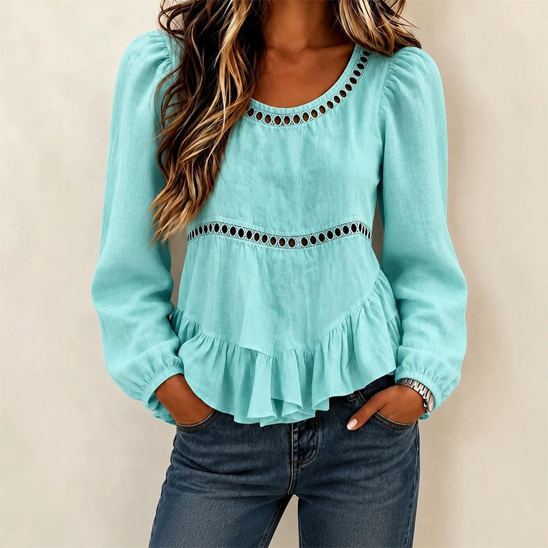 Tesa™ | Casual damesblouse met pofmouwen