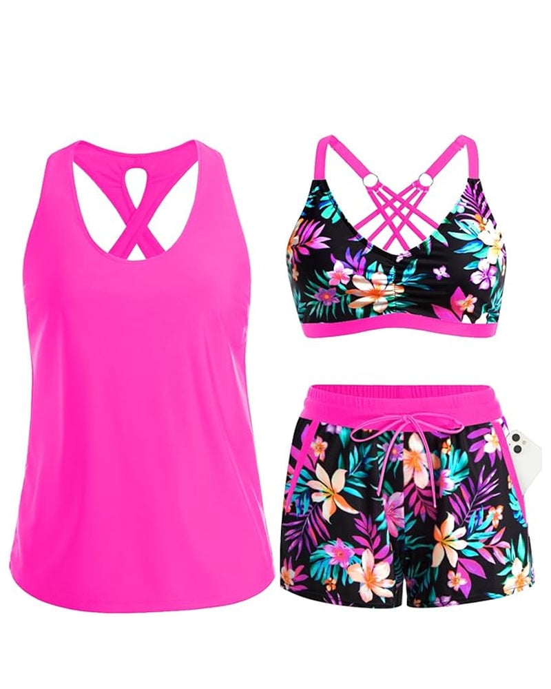 Vanessa - Omslag en crisscross mouwloze bikinitop + broek met trekkoord