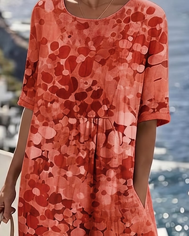 Jurk met print, losvallend model