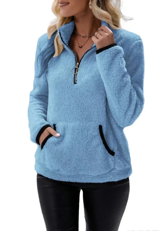 Harper Zachte Pullover met Sherpa-textuur