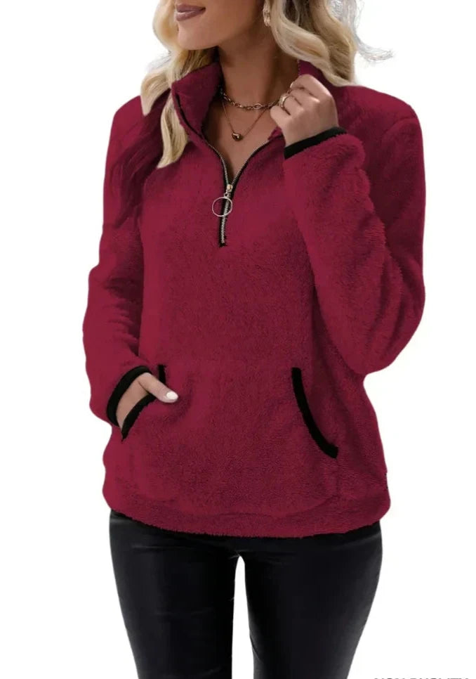 Harper Zachte Pullover met Sherpa-textuur