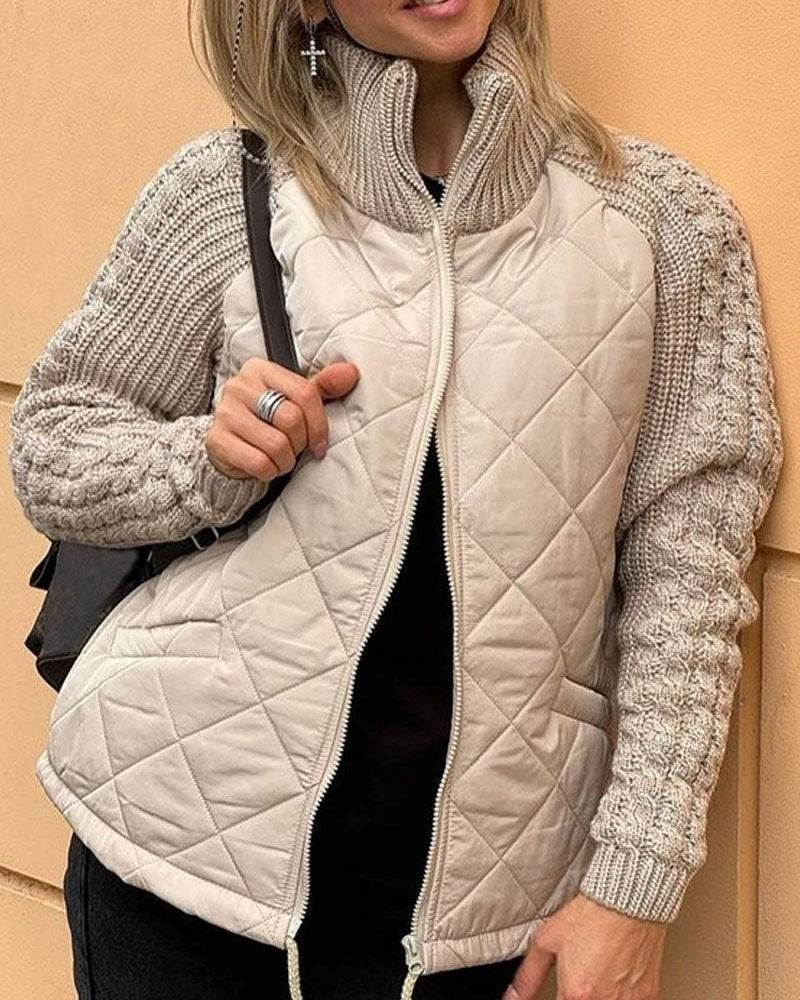 Victoria | Casual Gebreide Fleece Jas