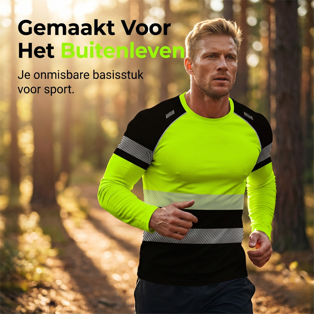 Edo | Sportieve heren-longsleeve – vochtafvoerend, met subtiele print, voor actieve dagen