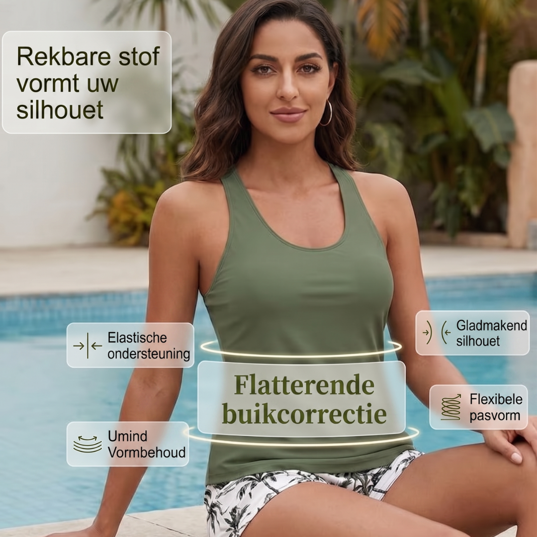 Vanessa - Omslag en crisscross mouwloze bikinitop + broek met trekkoord