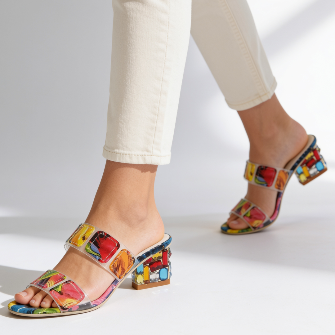 Odette | sandalen met juweelversiering op hak