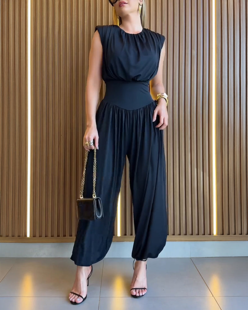 Mariella™ | Casual jumpsuit met uitgesneden rug en gerimpelde details