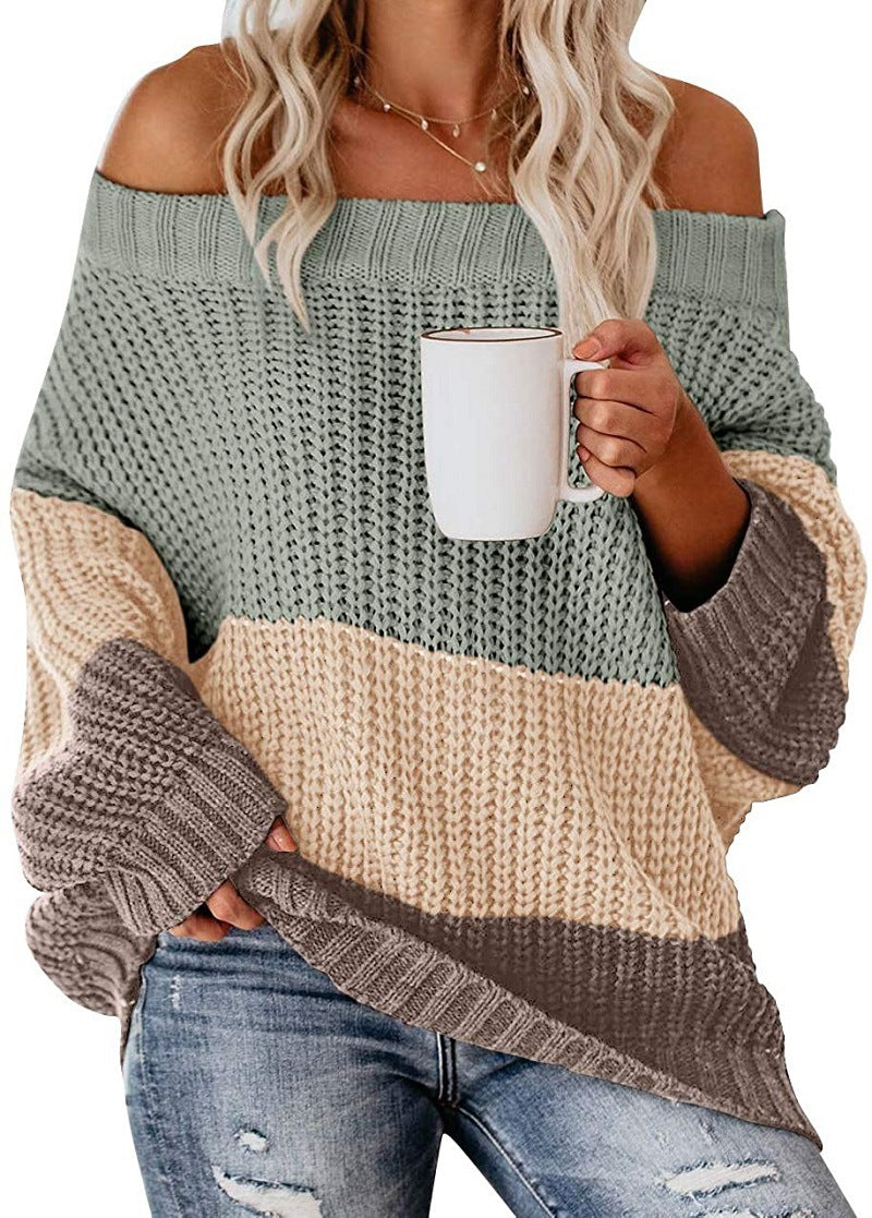 Off Shoulder Casual Trui met Lange Mouwen voor Dames